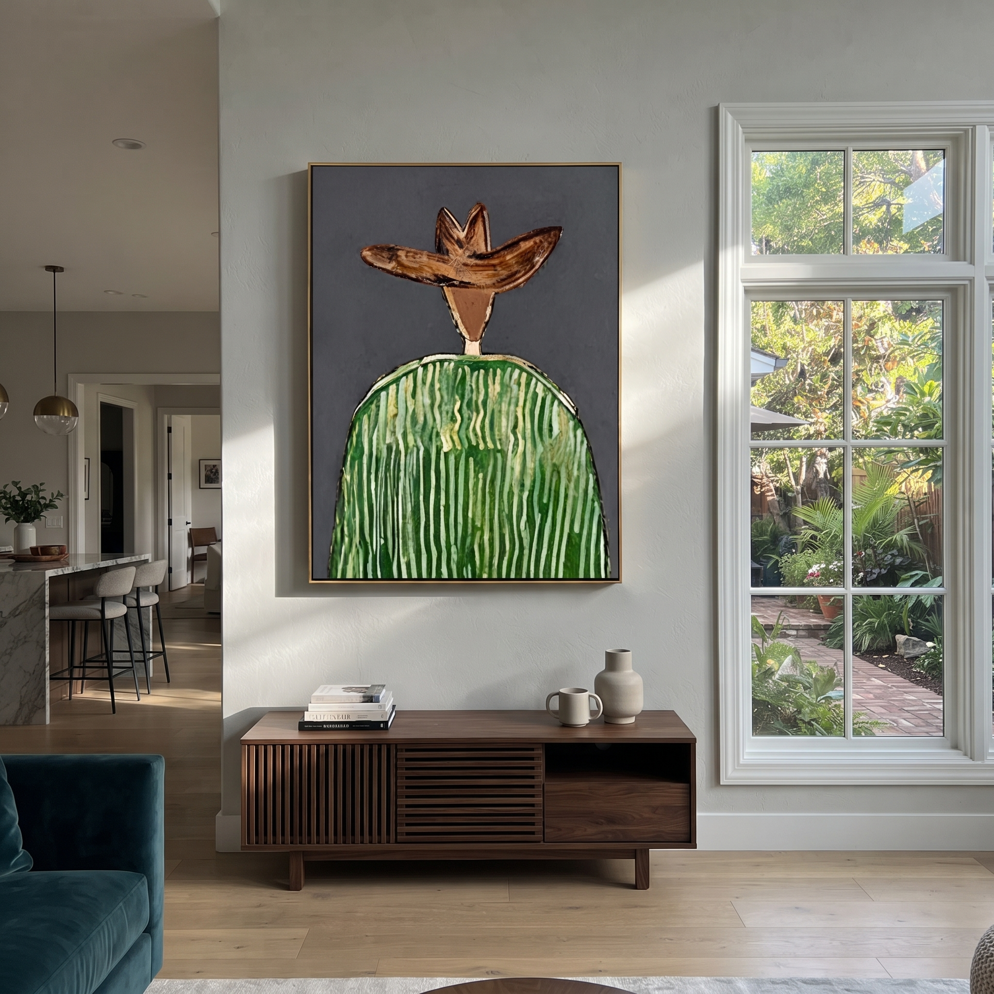 Green Crown Faces Gray styled in a layered residential interior