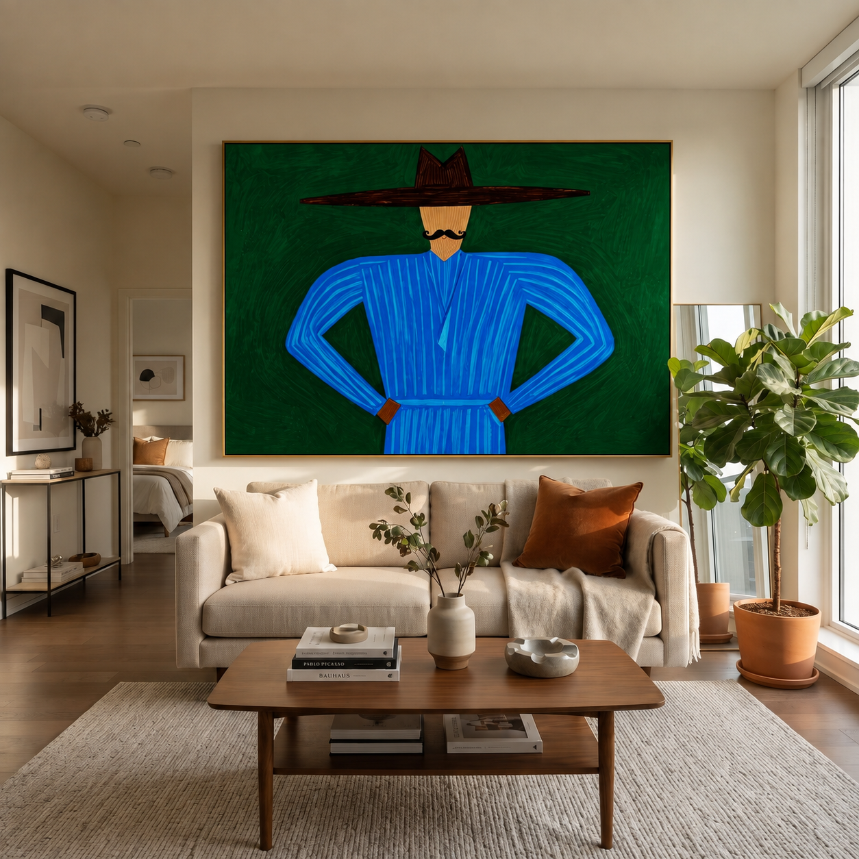 Blue Angles Hold Forest styled with neutral modern furnishings