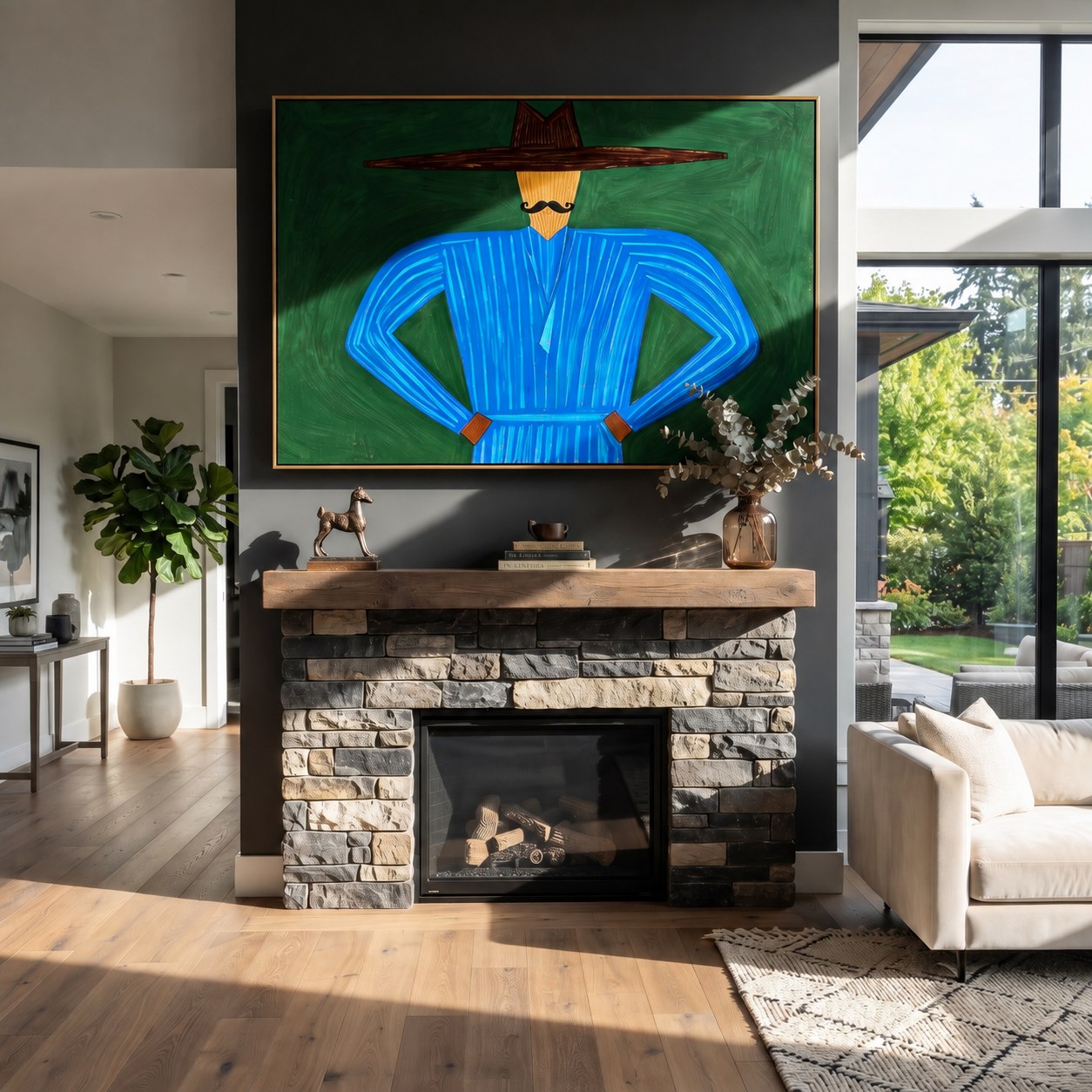 Blue Angles Hold Forest styled in a layered residential interior