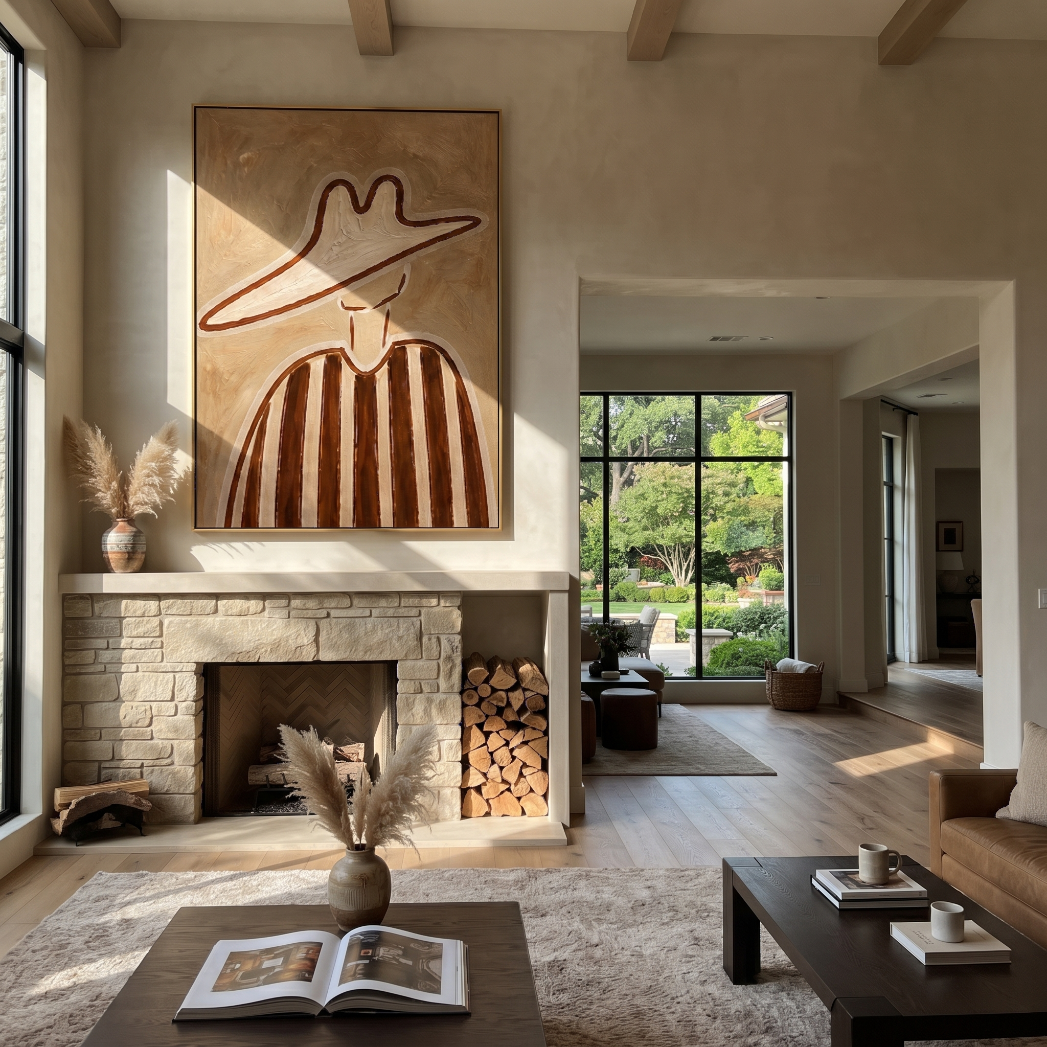 Brown Lines through Sand styled with neutral modern furnishings