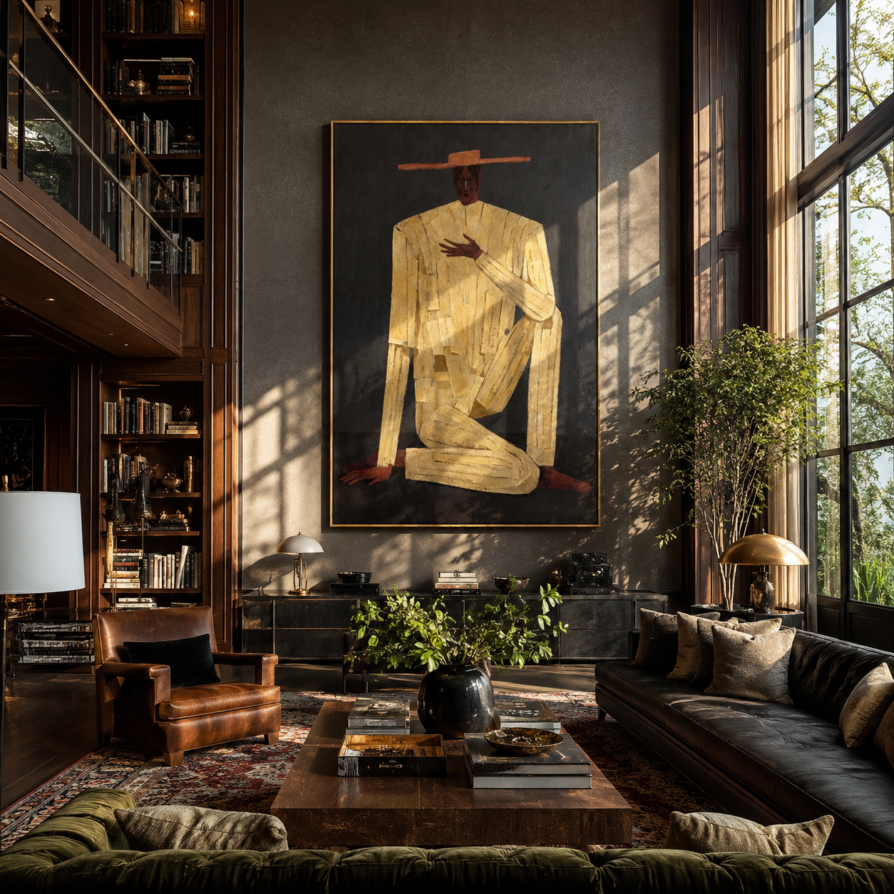 Ivory Gesture in Charcoal styled with neutral modern furnishings