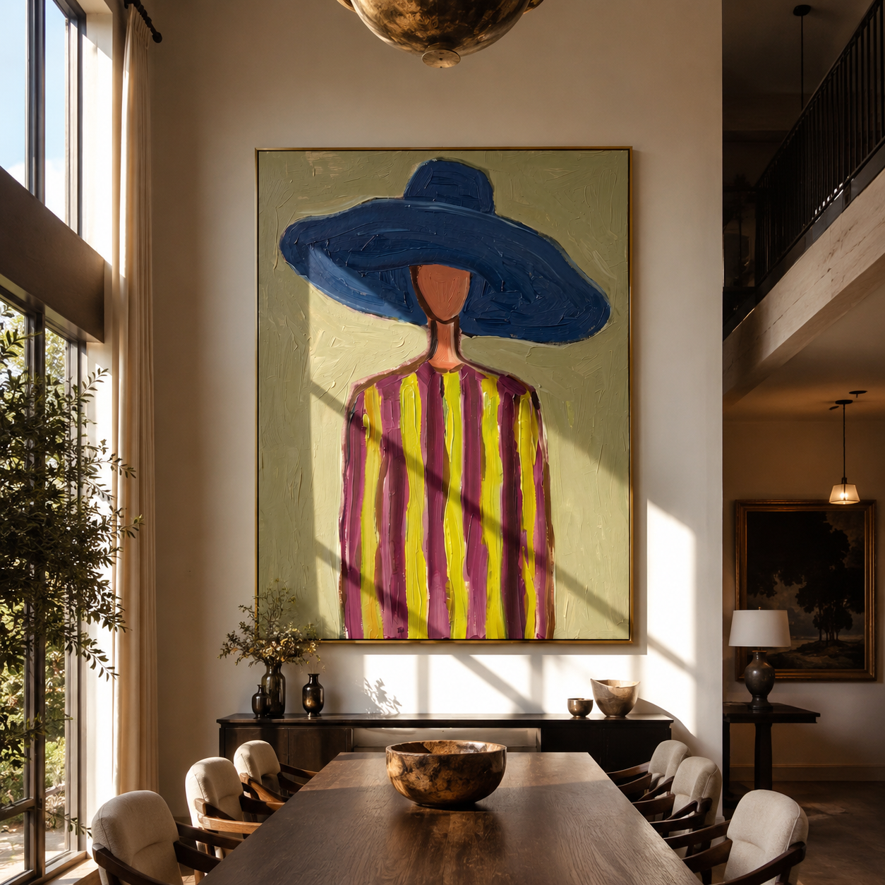 Cobalt Brim Crowns Lines displayed in a warm contemporary interior