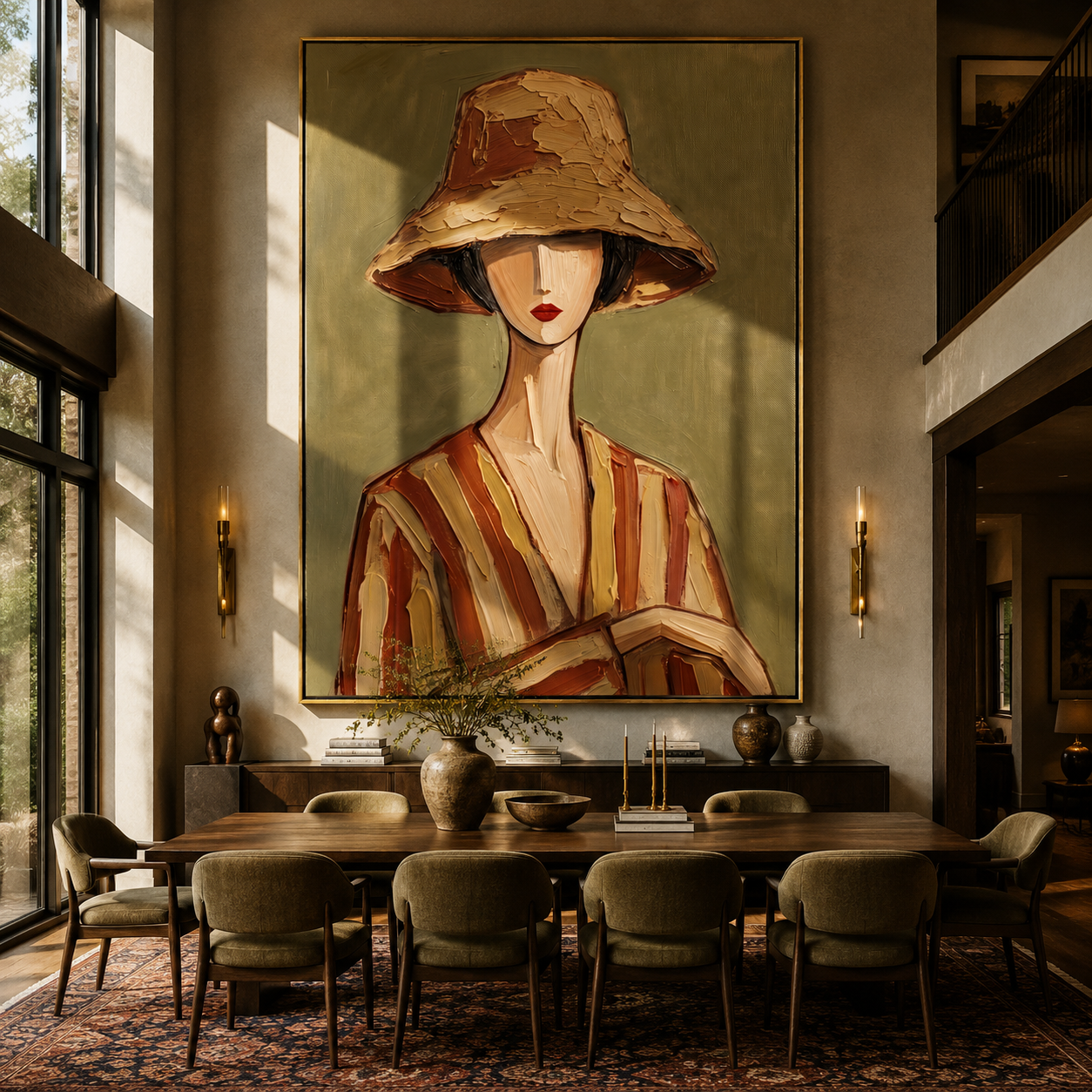 Clay Hat Holds Hands displayed as a modern room focal point