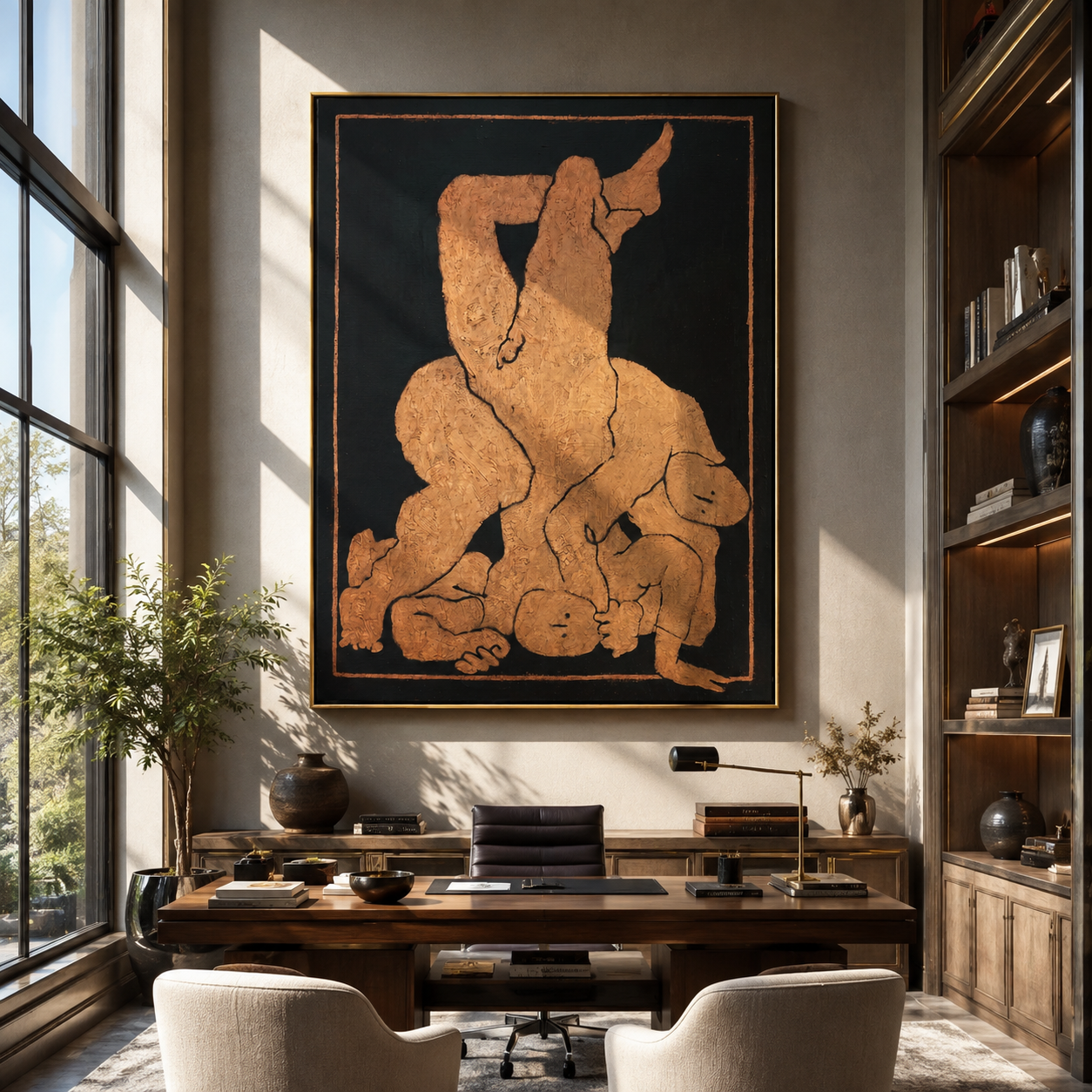 Terra Bodies in Night displayed as a modern room focal point