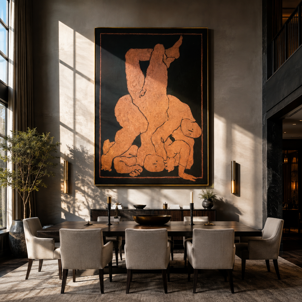 Terra Bodies in Night styled in a layered residential interior