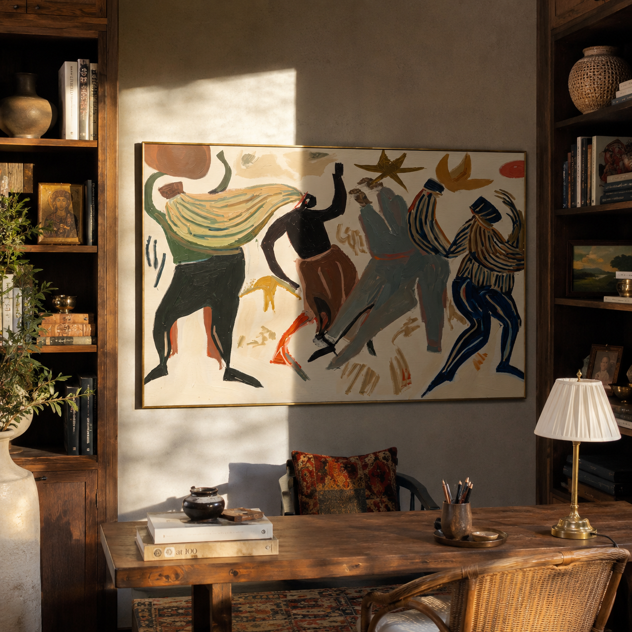 Dancers Break Pale Ground presented above a contemporary console