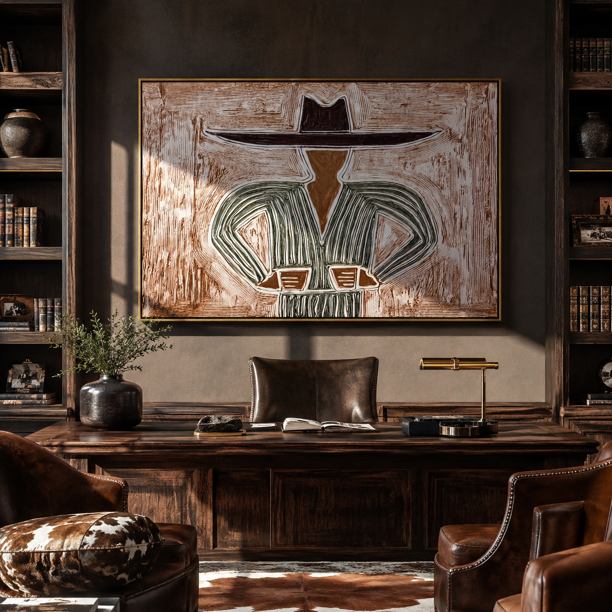 Gray Lines Meet Brim styled with neutral modern furnishings