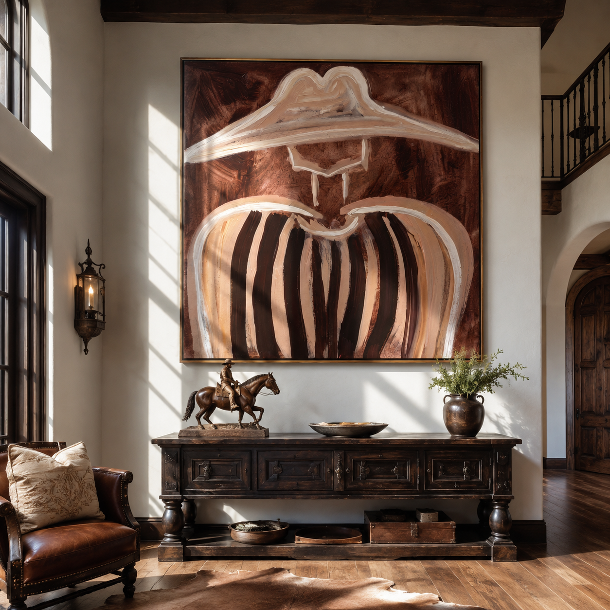 Pale Brim Softens Lines presented above a contemporary console
