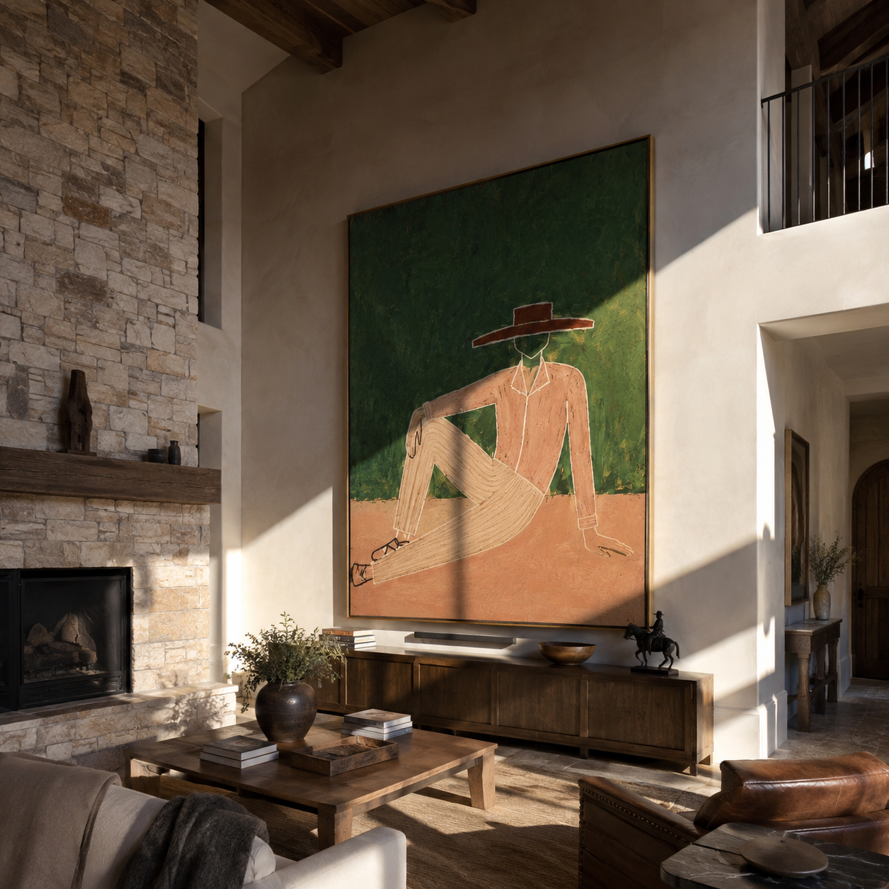 Red Brim in Forest styled in a layered residential interior