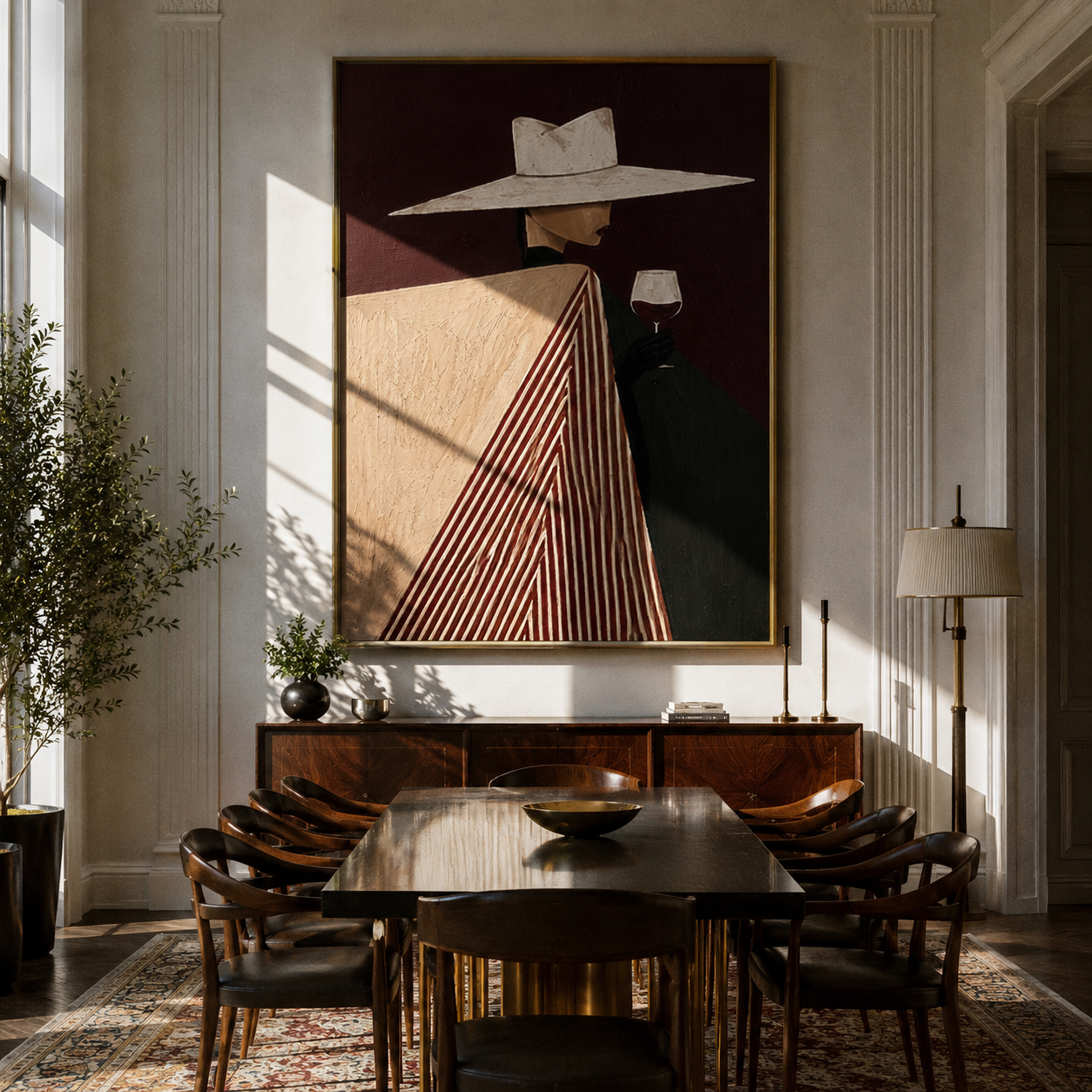 White Brim Meets Glass styled with neutral modern furnishings