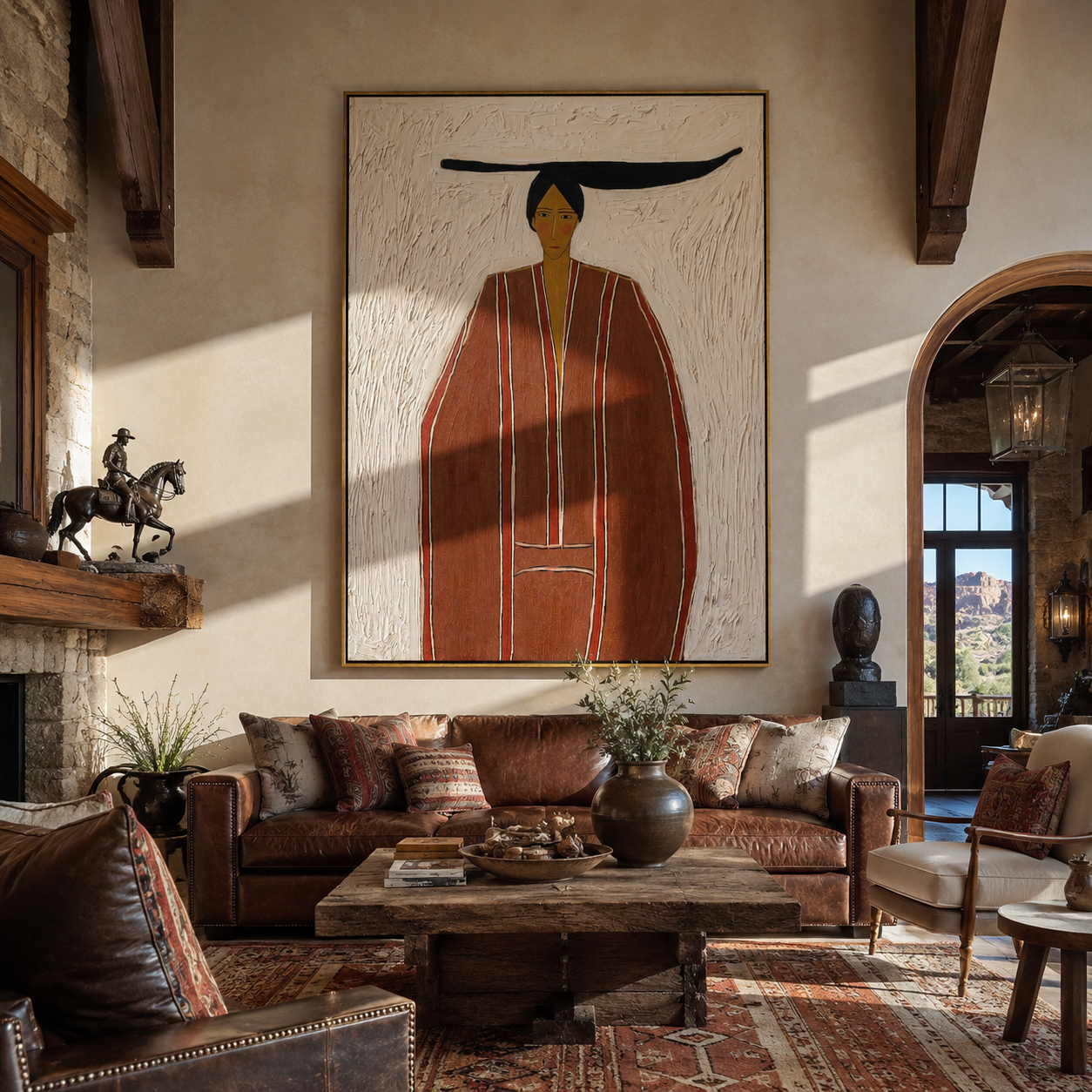 Rust Robe in White styled in a layered residential interior
