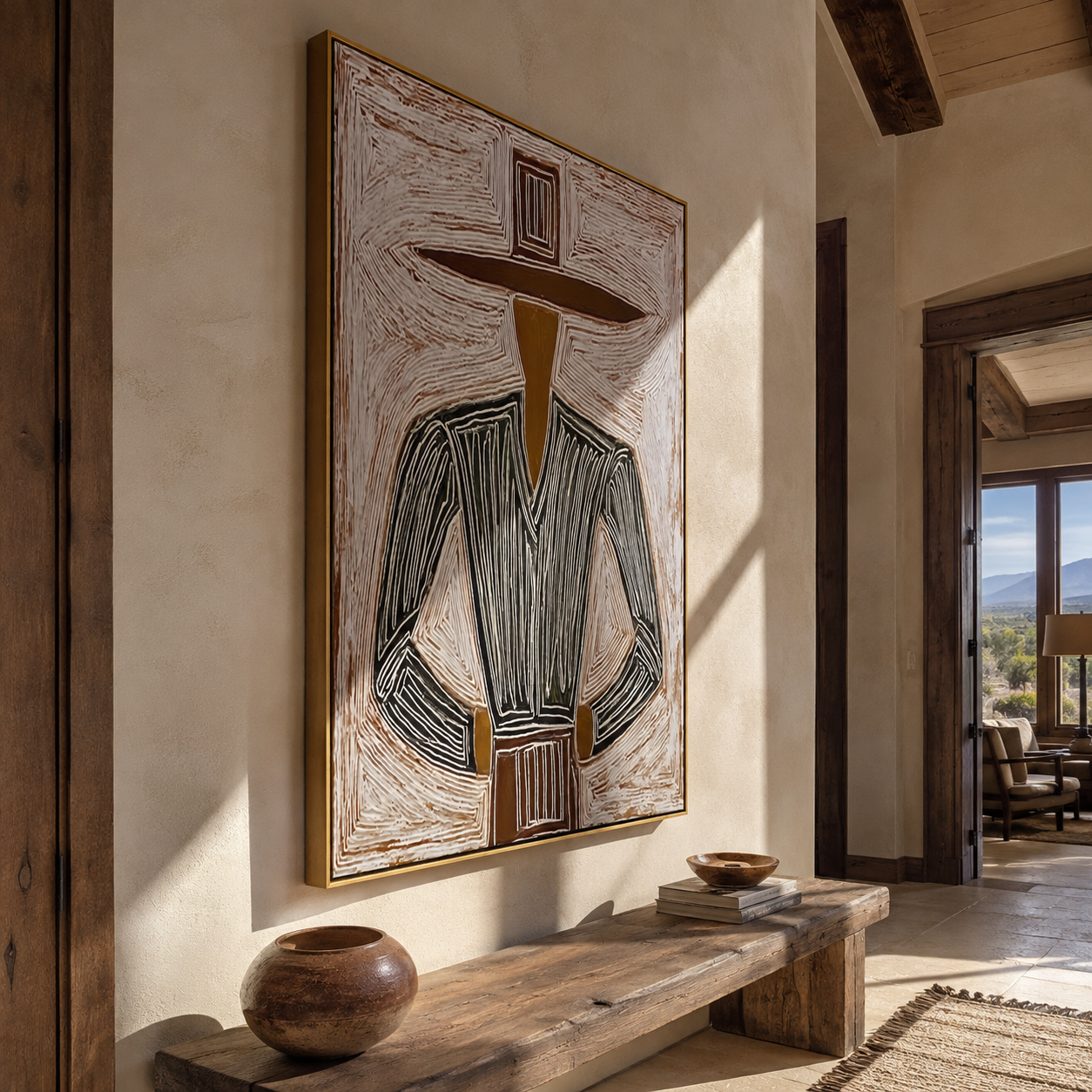 Charcoal Jacket Meets Field displayed as a modern room focal point