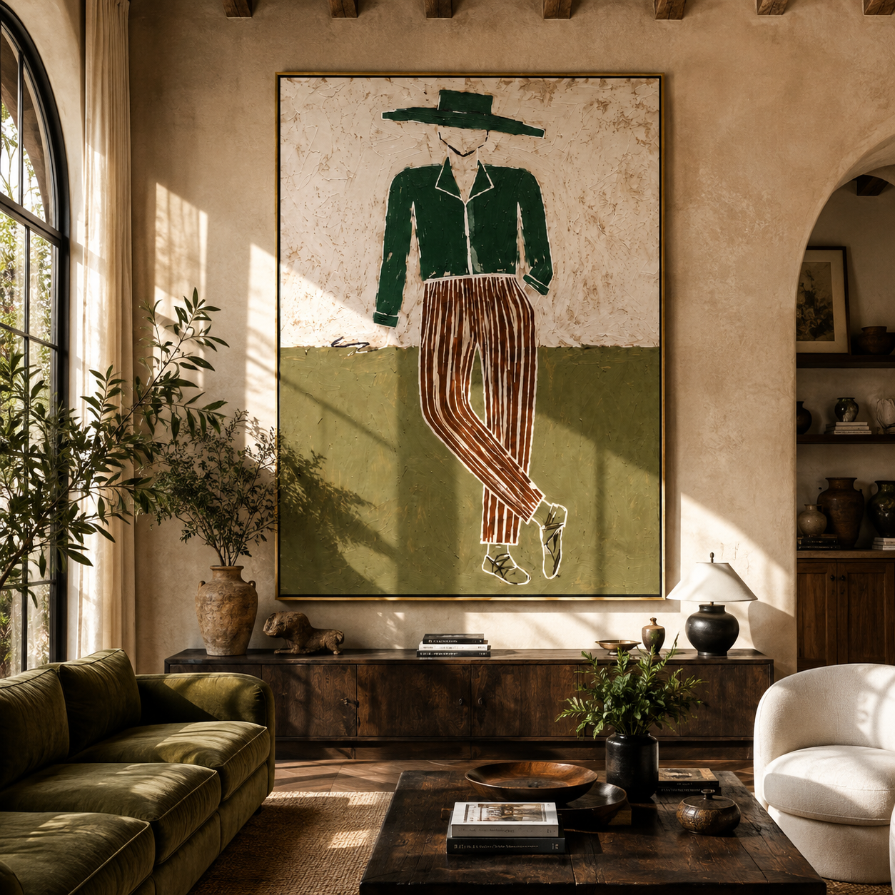 Green Jacket Walks Plain displayed as a modern room focal point