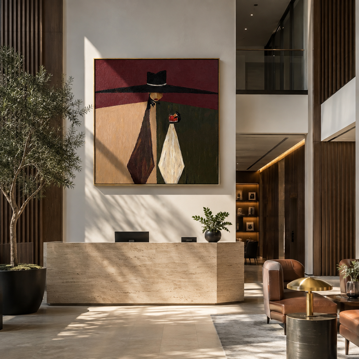 Black Horizon Holds Glass styled with neutral modern furnishings