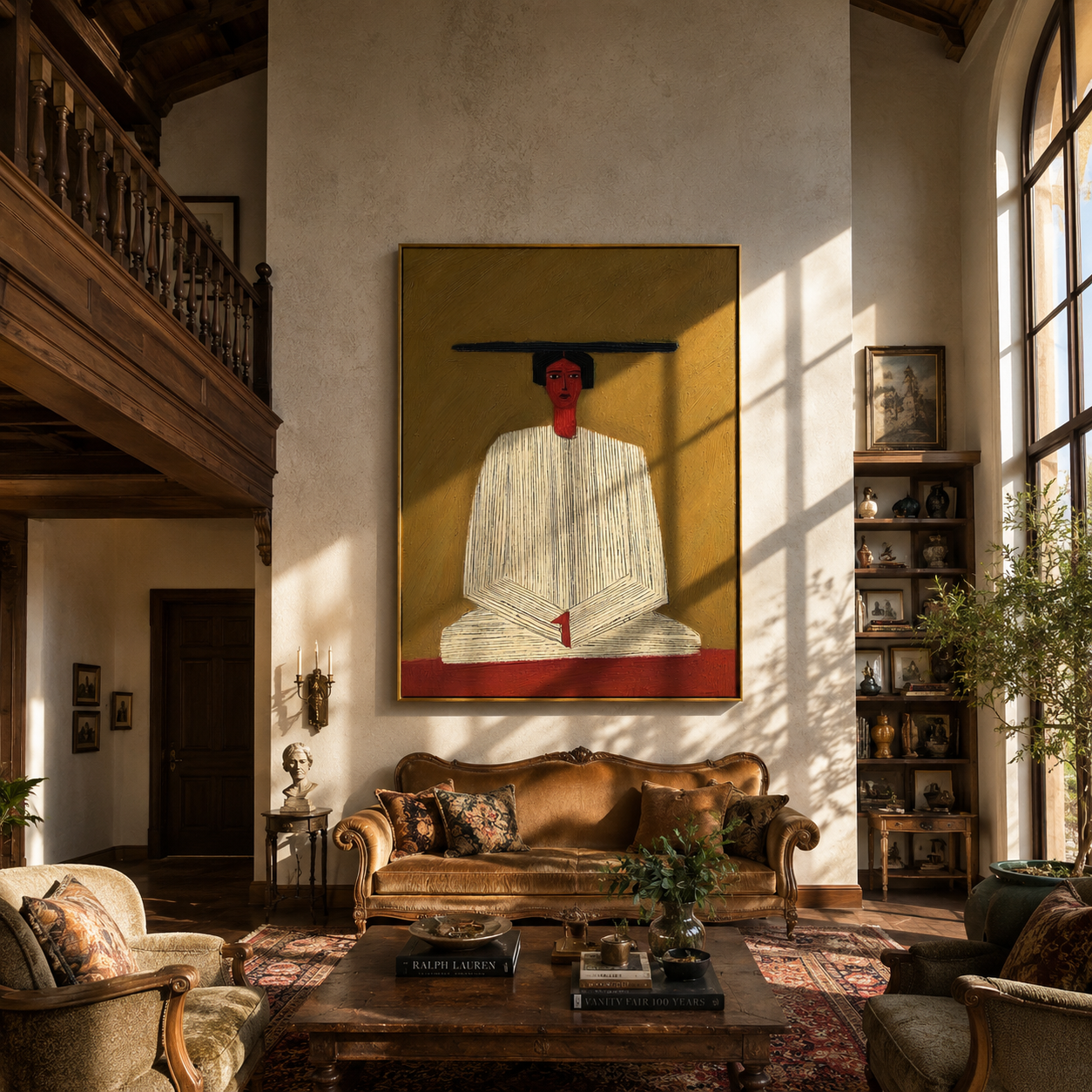 Ivory Hands in Olive displayed in a warm contemporary interior
