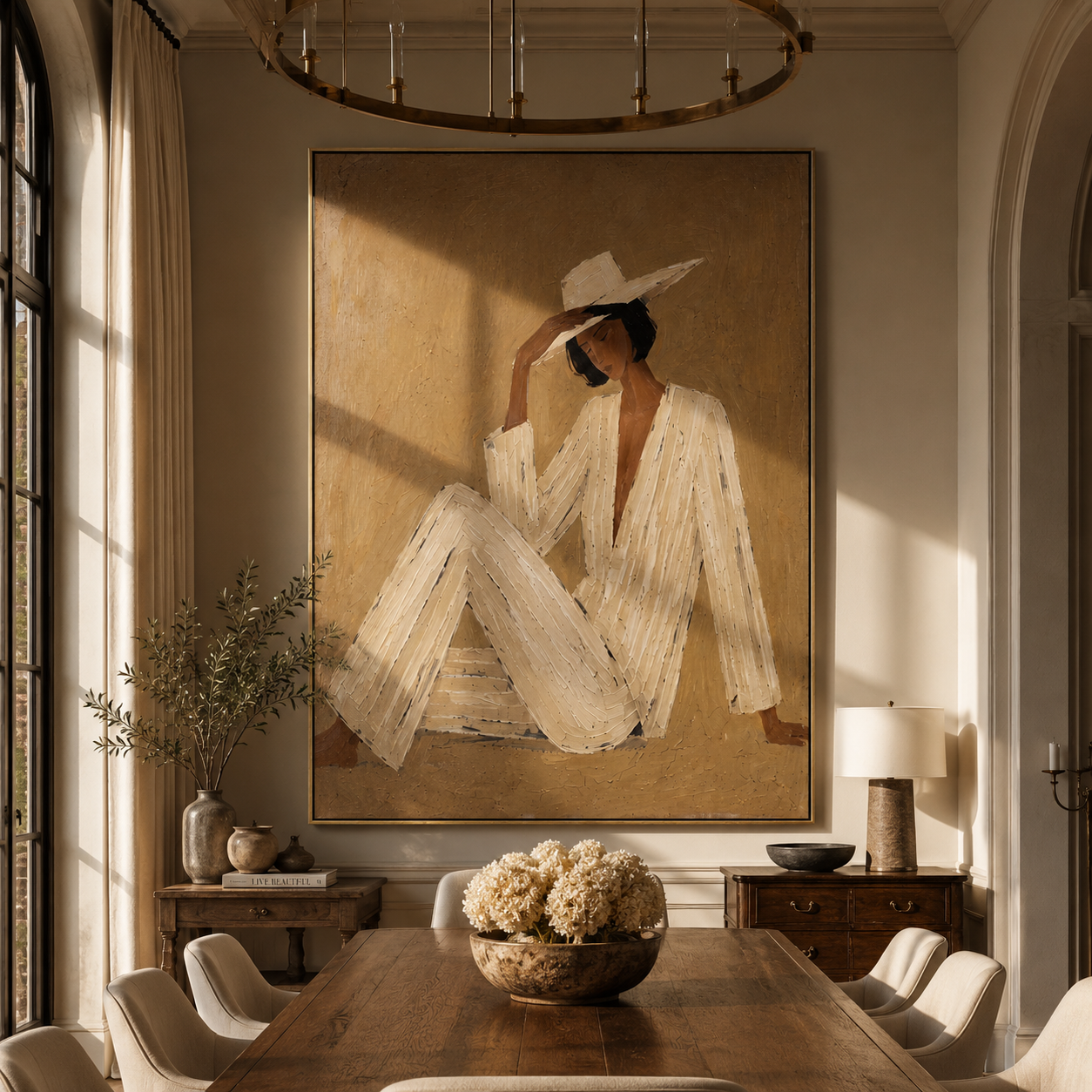 Ivory Angles into Taupe styled with neutral modern furnishings
