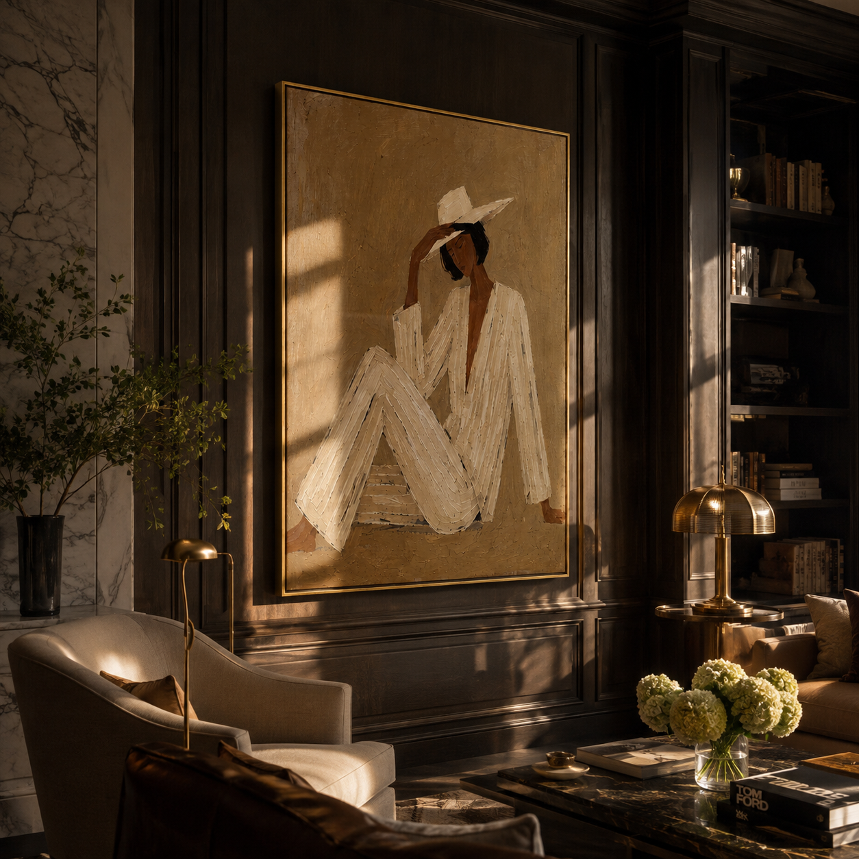 Ivory Angles into Taupe displayed as a modern room focal point