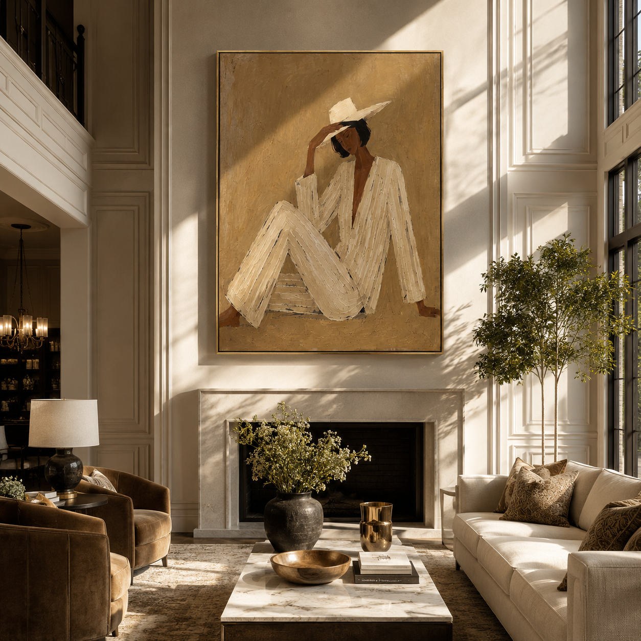 Ivory Angles into Taupe styled in a layered residential interior