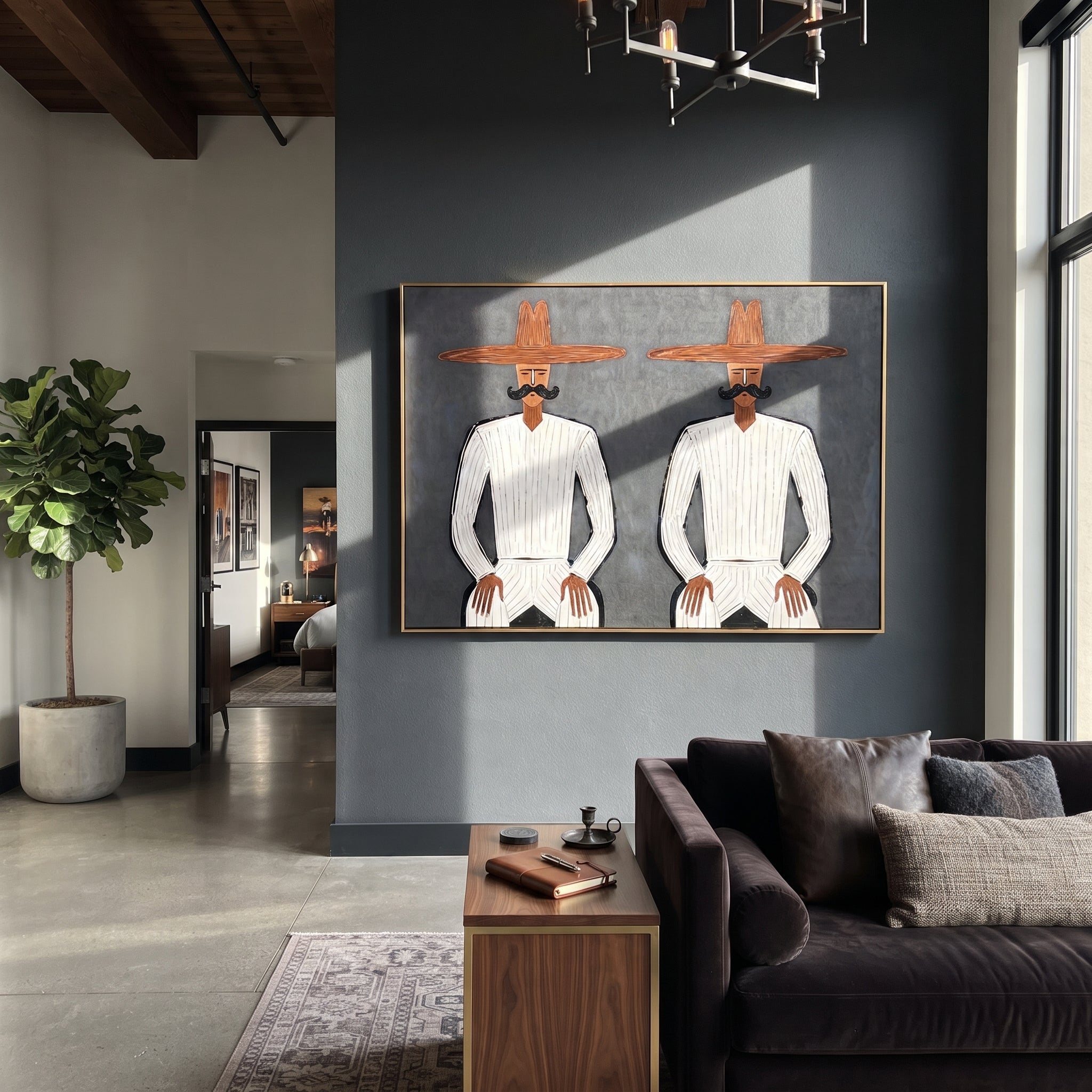 White Suits Mirror Stillness displayed as a modern room focal point