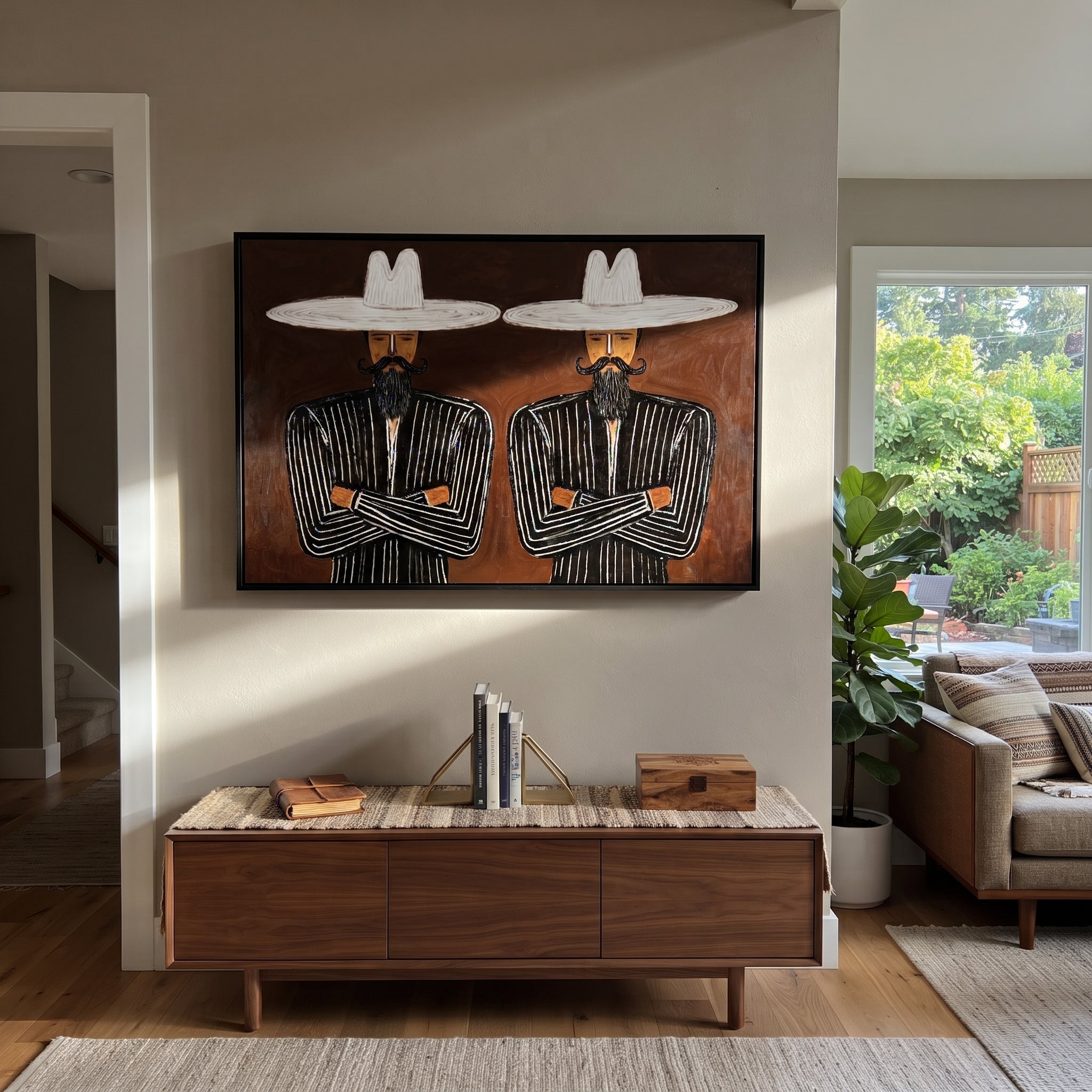 White Brims Guard Beards displayed as a modern room focal point