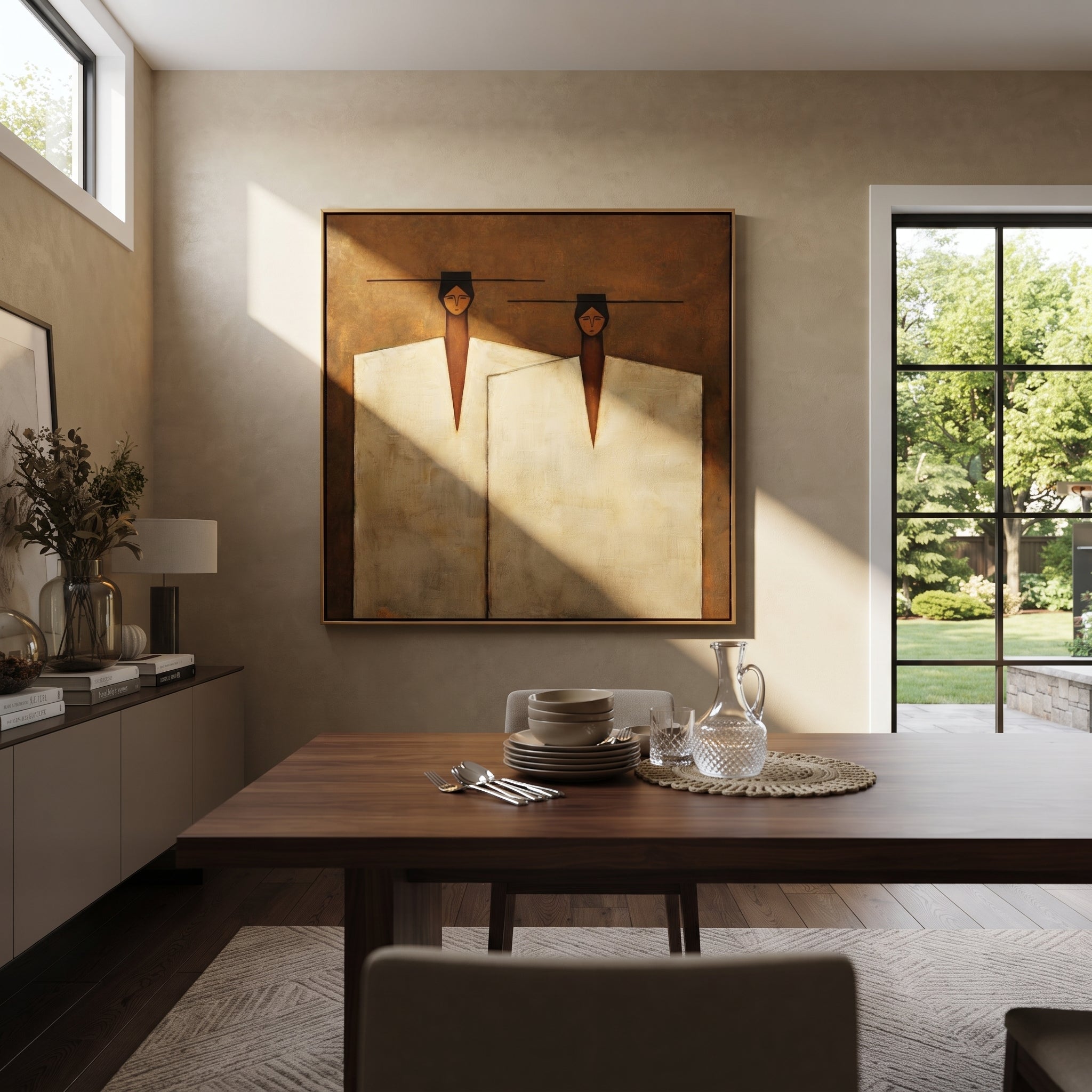 Ivory Coats Share Horizon displayed in a warm contemporary interior