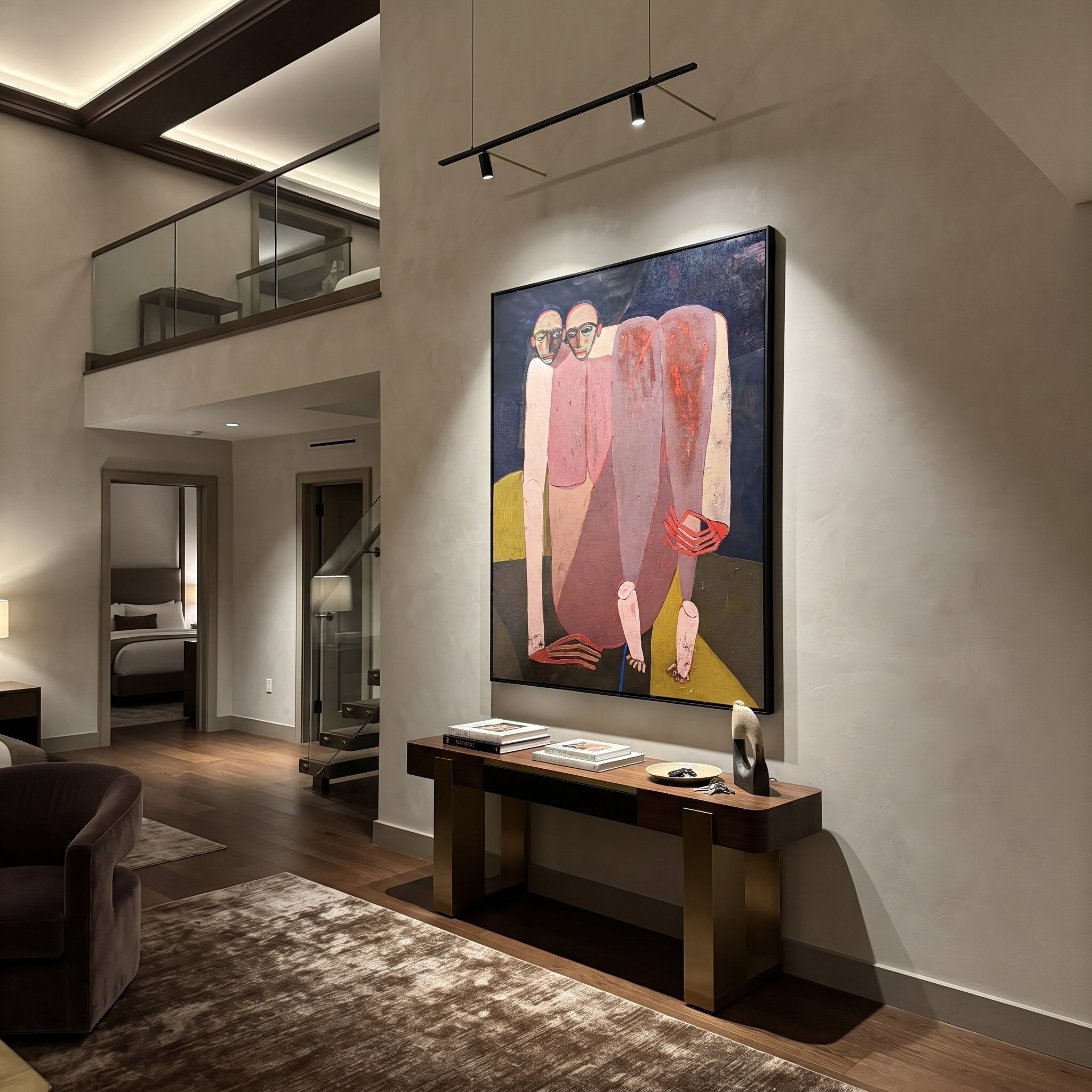 Rose Figures Gather Midnight displayed as a modern room focal point