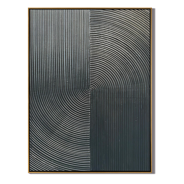 Onyx Vortex – Textured Plaster Matrix Relief Modern Painting | Contemporary Plaster Texture Living Room & Office Art