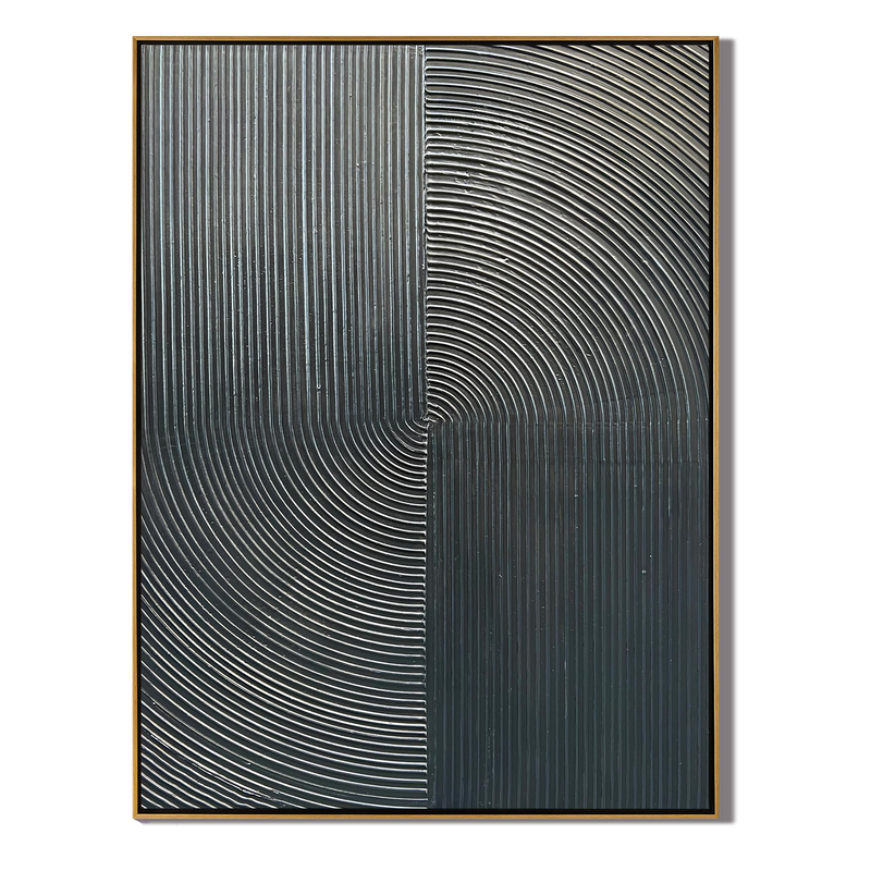 Onyx Vortex – Textured Plaster Matrix Relief Modern Painting | Contemporary Plaster Texture Living Room & Office Art