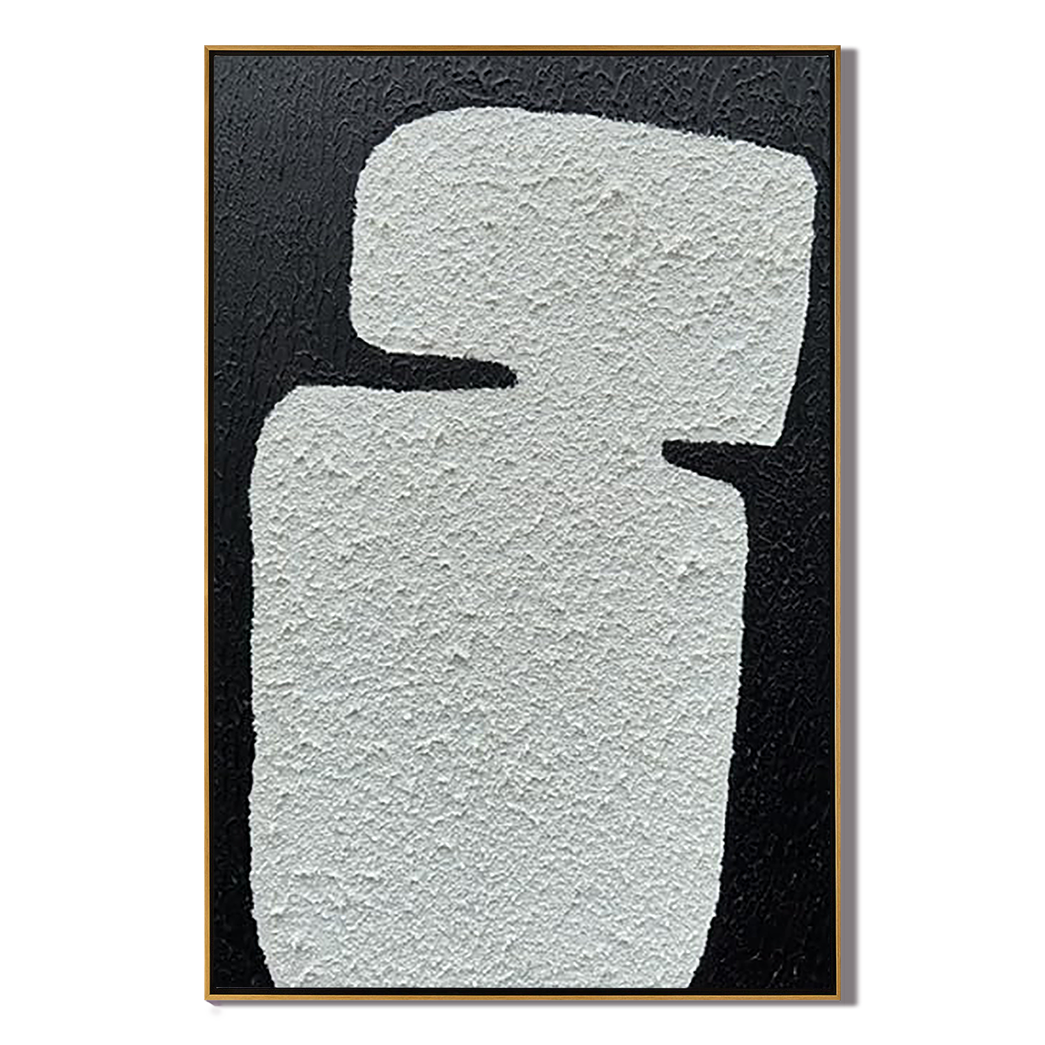 MONOLITH RIDGE: Modern Abstract Minimalist Wall Art, 3D Heavy Texture Plaster Relief Painting