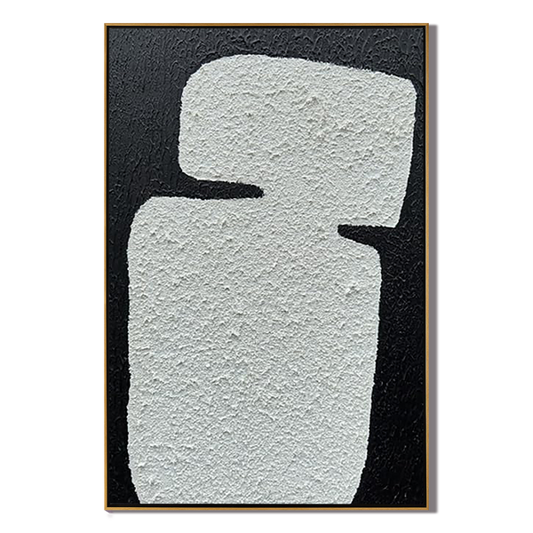 Monolith Ridge – 3D Heavy Texture Plaster Relief Minimalist Painting | Japandi Wabi-Sabi Living Room & Bedroom Art