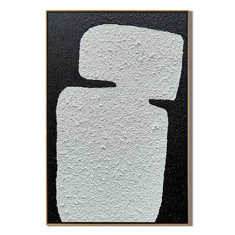 Monolith Ridge – 3D Heavy Texture Plaster Relief Minimalist Painting | Japandi Wabi-Sabi Living Room & Bedroom Art