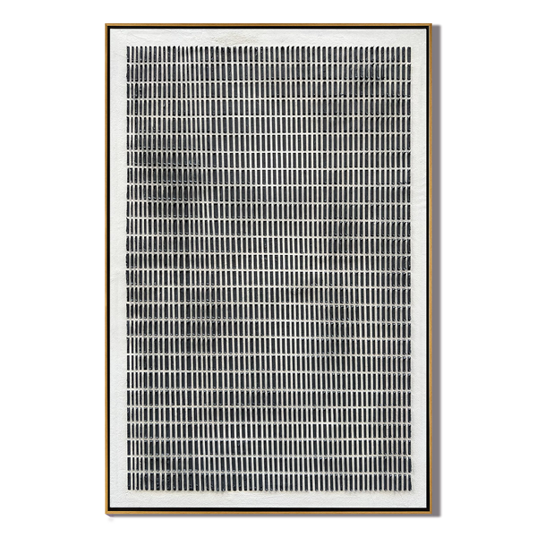 Silent Matrix – Minimalist Vertical Linear Minimalist Painting | Modern Minimalist Bedroom & Home Office Art