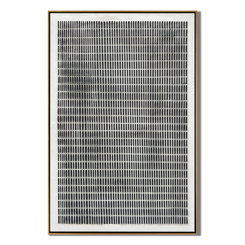 Silent Matrix – Minimalist Vertical Linear Minimalist Painting | Modern Minimalist Bedroom & Home Office Art