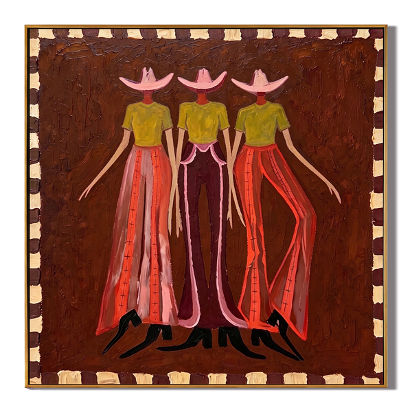 Desert Trio – Contemporary Western Figurative Painting | Heavy Texture Impasto Statement Art
