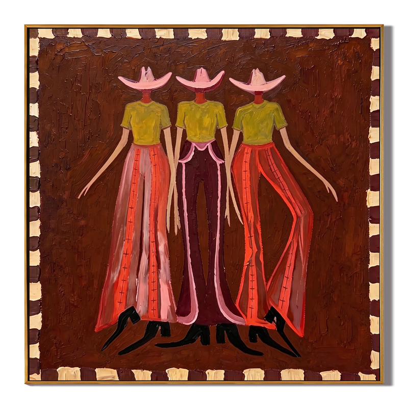 Desert Trio – Contemporary Western Figurative Painting | Heavy Texture Impasto Statement Art