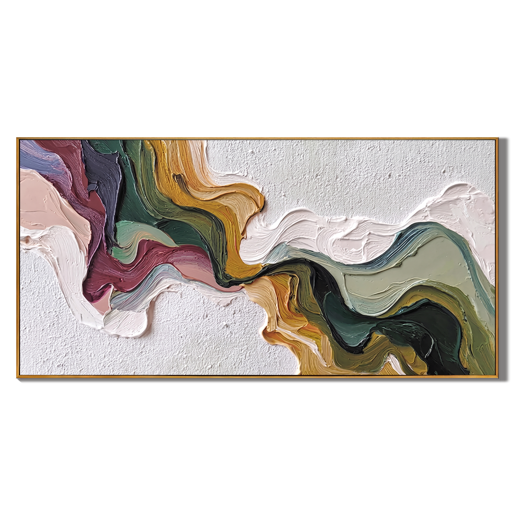 Earth's Veins – Sculptural Texture Abstract Acrylic Painting | Wabi-Sabi Vintage Green Entryway Wall Art