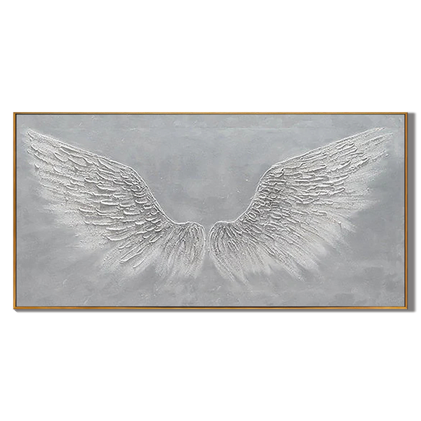 Angelic Reach – Silver-Grey Plaster Relief Texture Painting | Contemporary Plaster Texture Living Room & Office Art