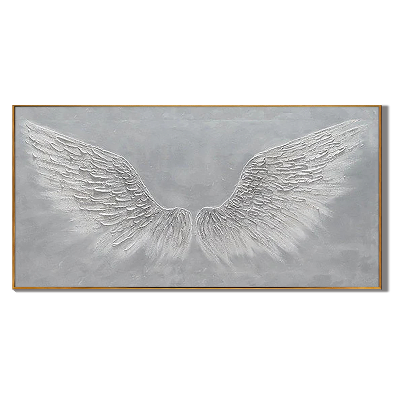 Angelic Reach – Silver-Grey Plaster Relief Texture Painting | Contemporary Plaster Texture Living Room & Office Art