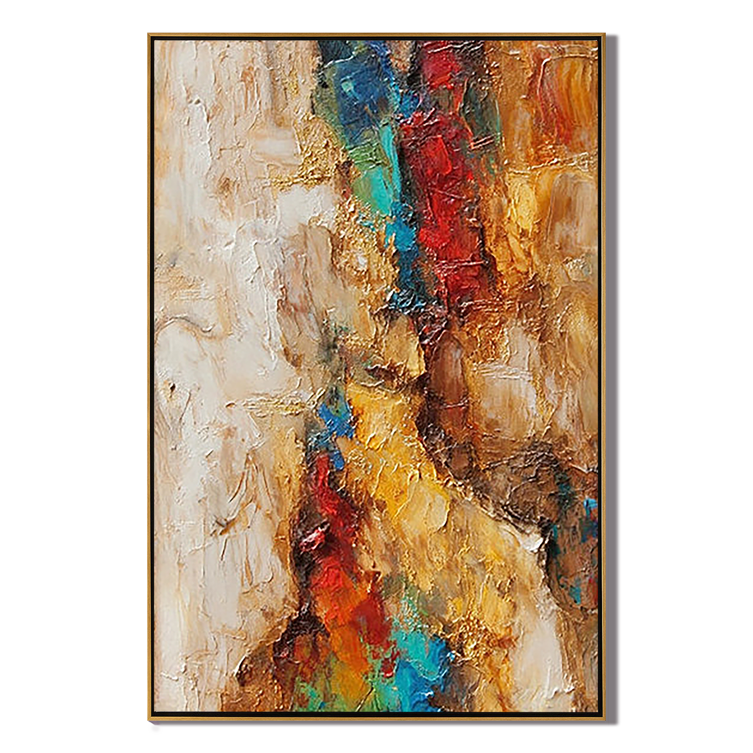 MAGMA FLOW: Modern Abstract Wall Art, Heavy Texture Colorful Impasto Painting
