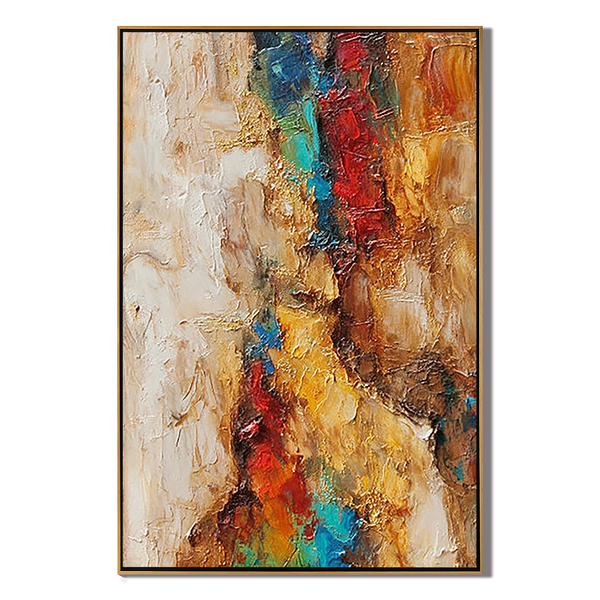 Magma Flow – Heavy Texture Colorful Abstract Painting | Bold Abstract Palette Knife Living Room Art