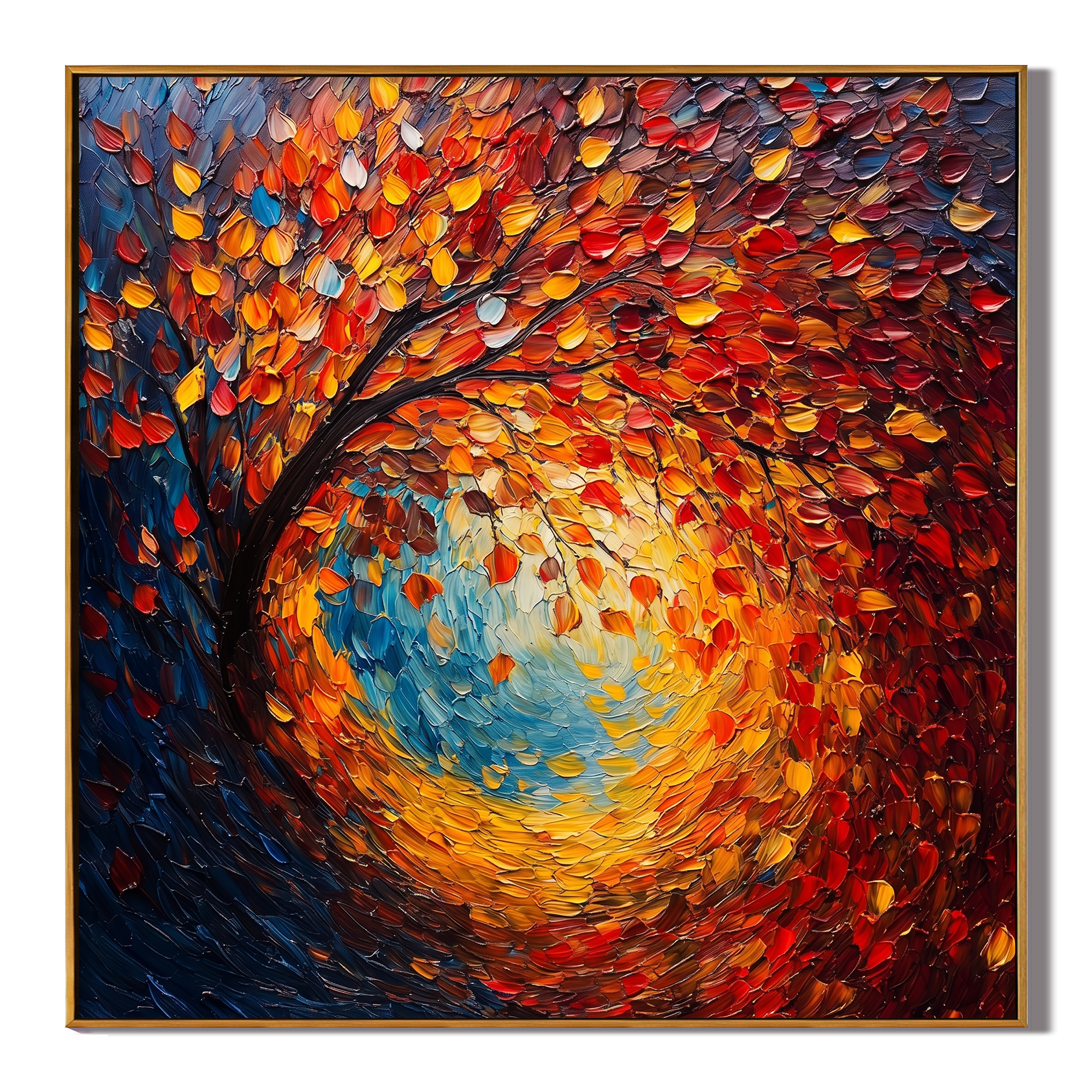 Vortex of Light – Modern Impasto Expressionist Oil Painting | Creative Van Gogh Style Textured Hallway Art