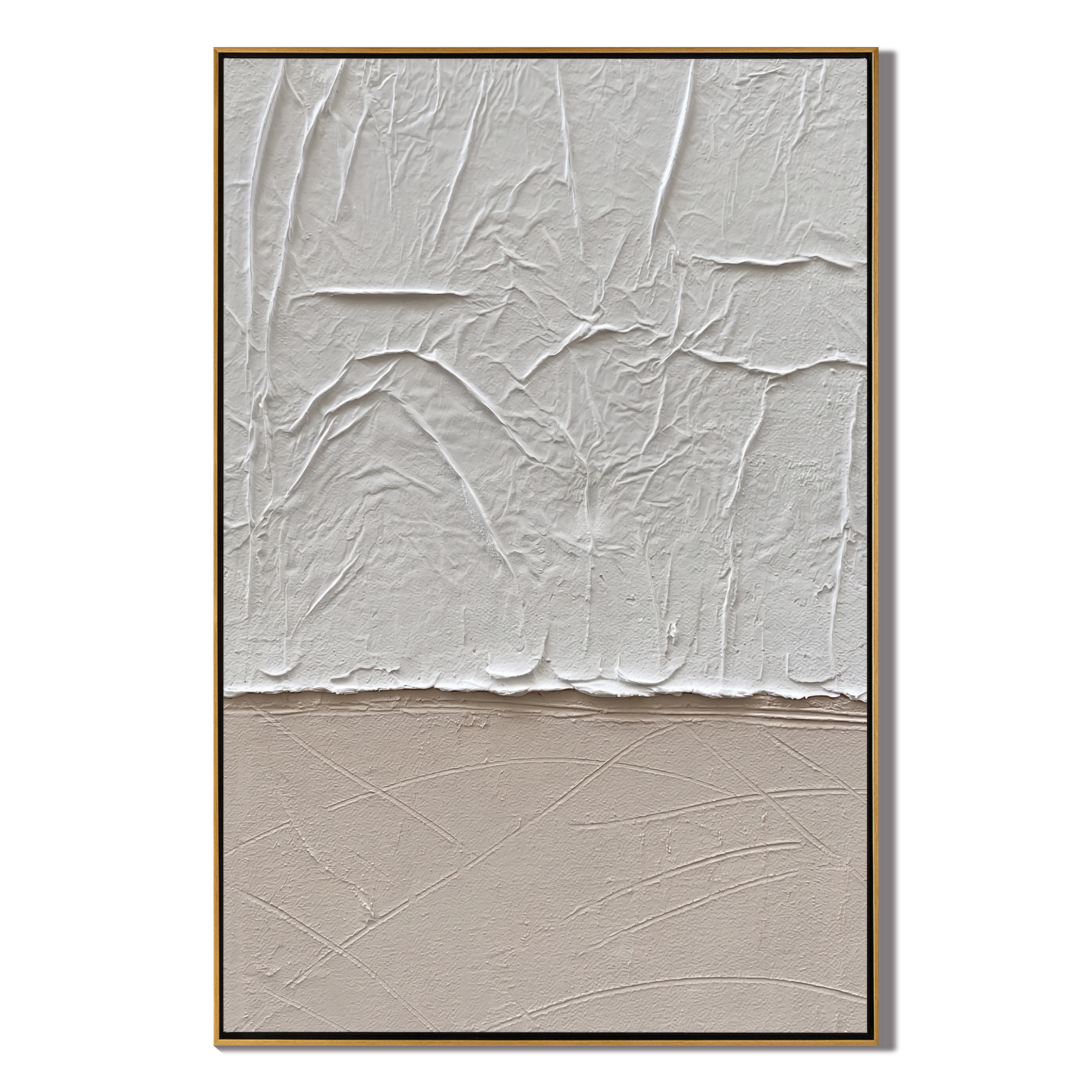 Traces of Time - Wabi-Sabi Earth Tone Heavy Textured Abstract Art | Minimalist Entryway Wall Decor