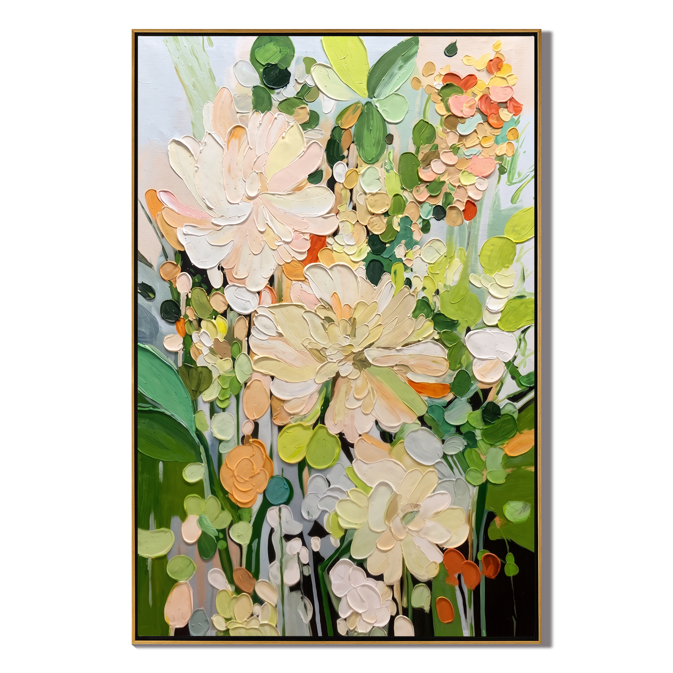 Spring Whispers - Modern Impasto Pastel Floral Canvas | Romantic Bedroom Wall Art