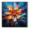 Vibrant Eruption – Modern Heavy Impasto Abstract Floral Oil Painting | Creative 3D Textured Hallway Art