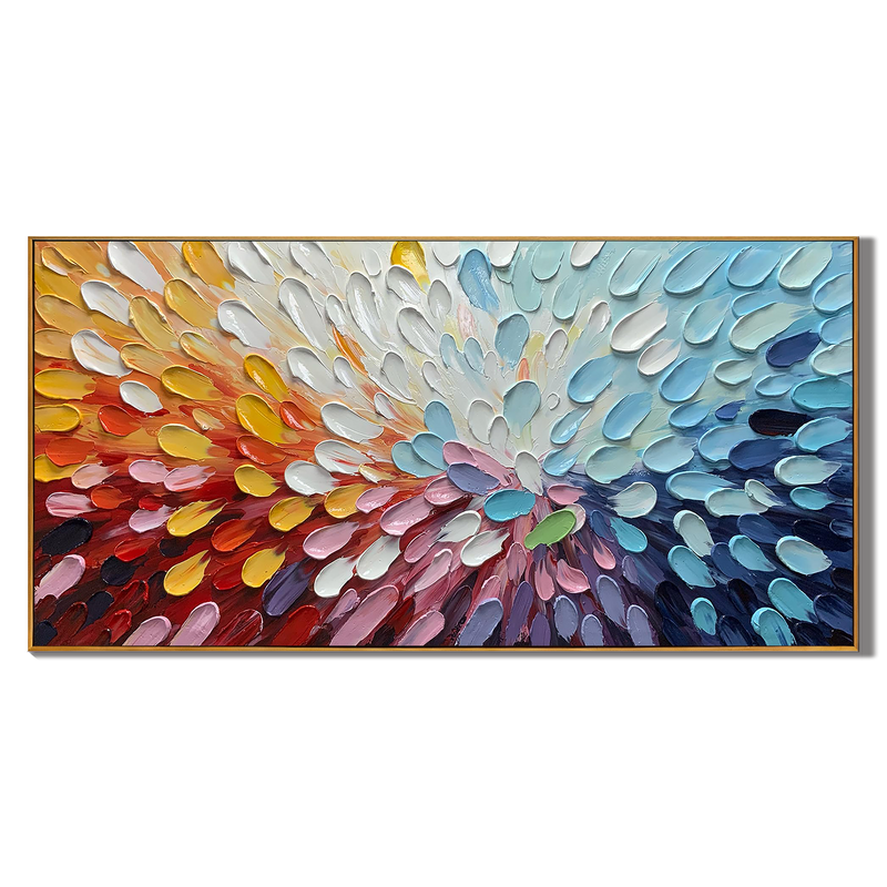 Vivid Surge – Colorful Impasto Palette Knife Abstract Painting | Bold Abstract Palette Knife Living Room Art