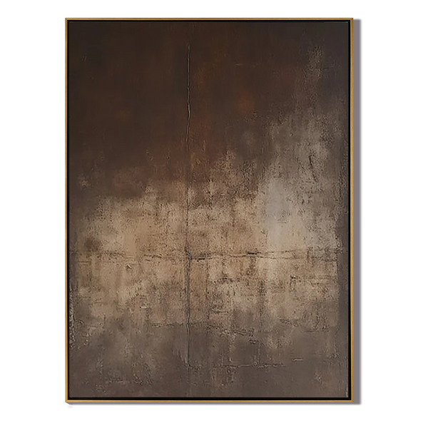 Rustic Vestige – Hand-Painted Distressed Rust and Charcoal Plaster Effect Wabi-Sabi Painting | Modern Noir Wabi-Sabi Living Room & Home Office Art