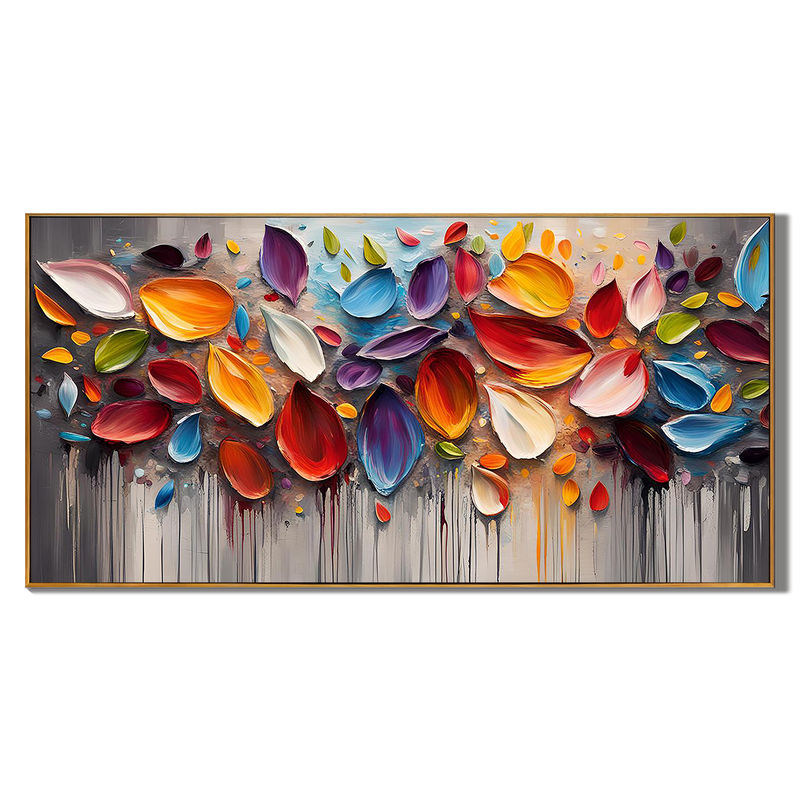 Cosmic Flow – Hand-Painted Multicolored Fluid Ink Style Heavy Texture Palette Knife Oil Abstract Painting | Bold Abstract Palette Knife Living Room Art