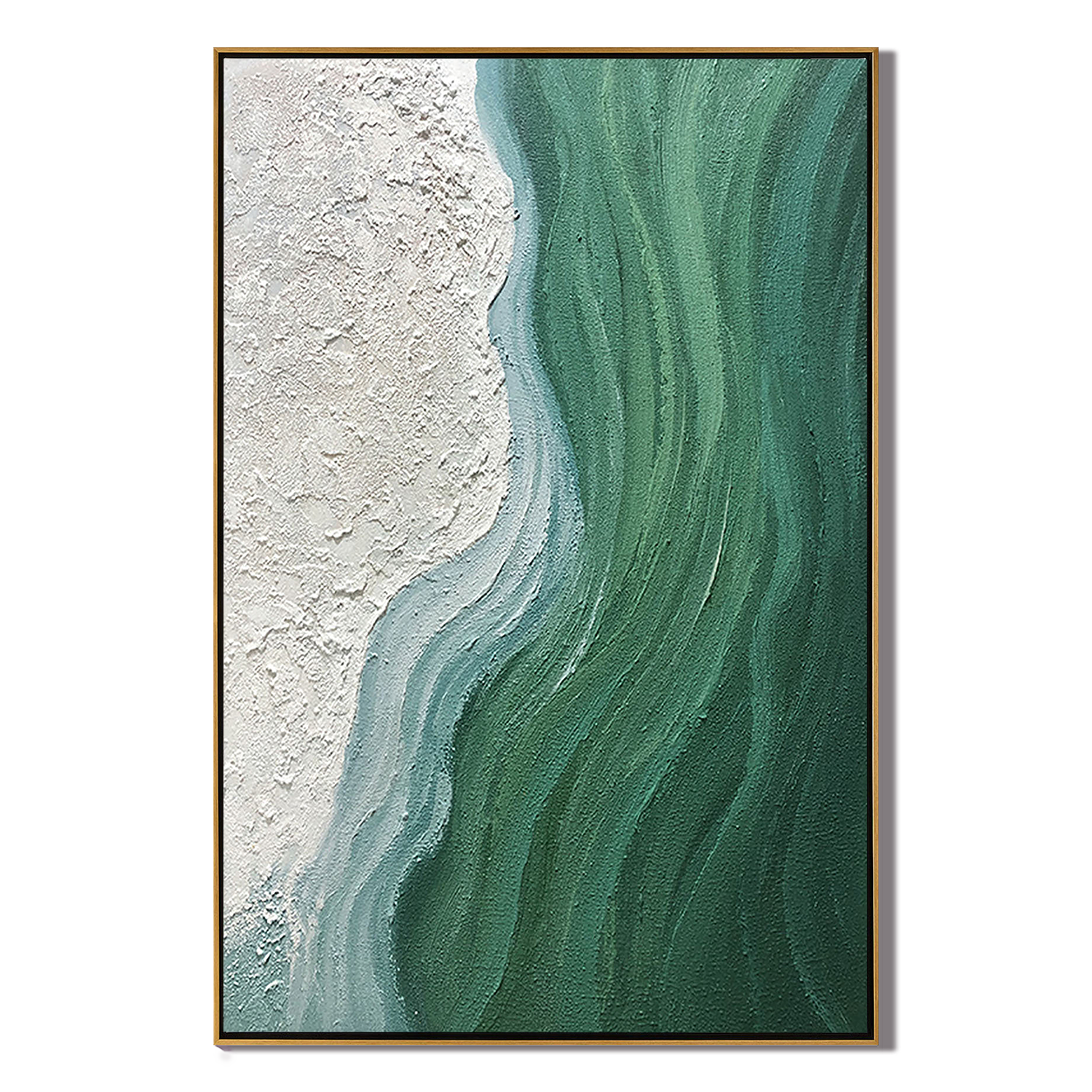 GOLDEN RHYTHM: Panoramic Heavy Impasto Tree Painting, Modern Luxury Gold Foil Abstract