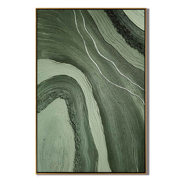 Moss Strata – Heavy Impasto Earthy Mineral Oil Wabi-Sabi Painting | Japandi Organic Wabi-Sabi Living Room & Hallway Art