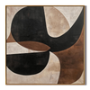 Mid-century Structure – Hand-Painted Black and Bronze Geometric Arches Abstract Painting | Modern Abstract Living Room & Office Art